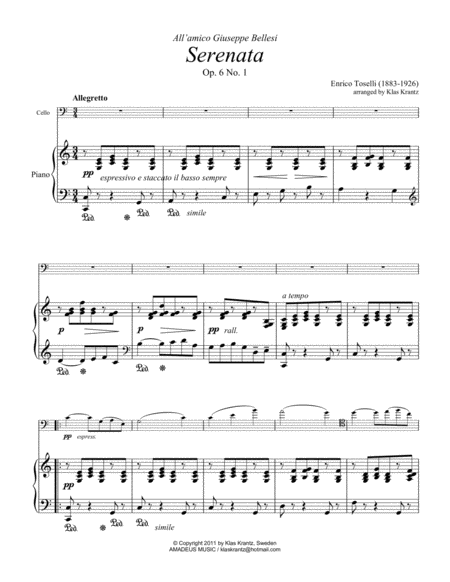 Serenata Rimpianto Op 6 For Cello C Major And Piano Page 2