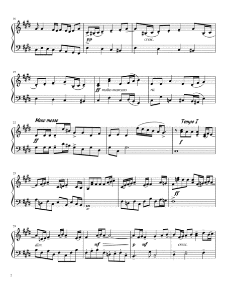 Serge Rachmaninoff 13 Prelude Op 32 No 3 Easy Intermediate Piano Page 2