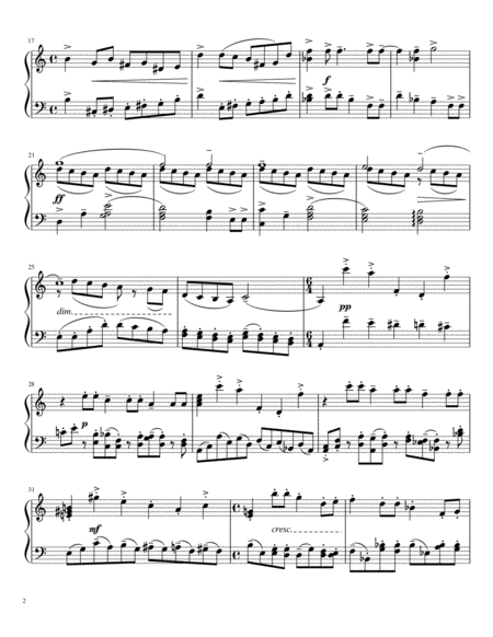 Serge Rachmaninoff 13 Prelude Op 32 No 8 Piano Easy Intermediate Arrrangment Page 2