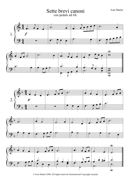 Seven Short Canons For Solo Organ Pedal Ad Lib Page 2