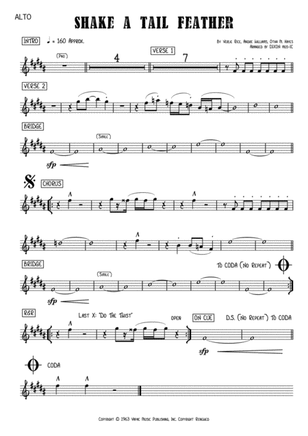 Shake A Tail Feather Vocals Rhythm Section Horn Section Page 2