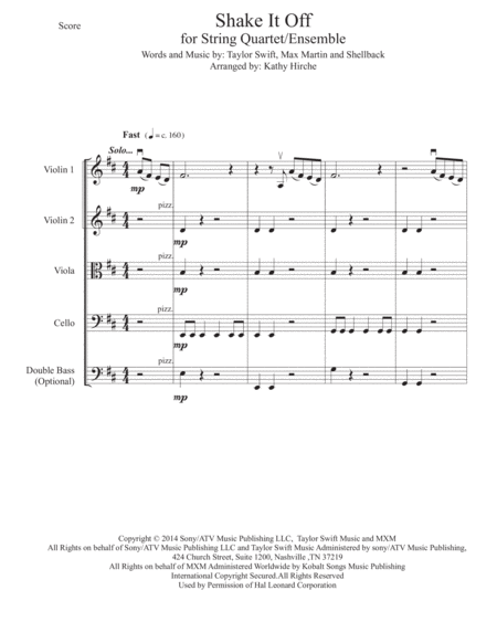 Shake It Off String Quartet Ensemble Page 2