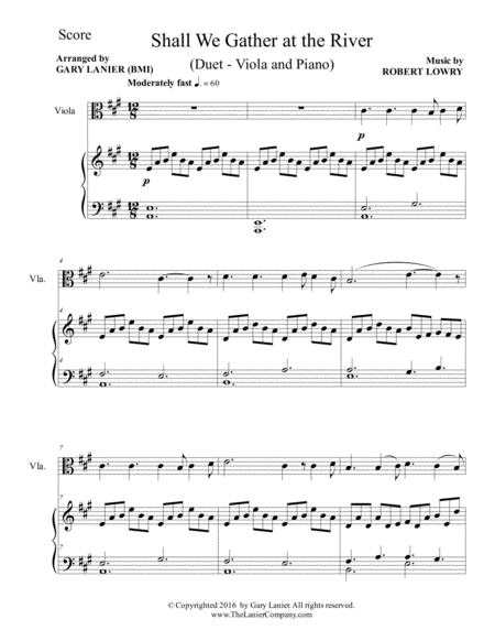 Shall We Gather At The River Duet Viola Piano With Score Part Page 2