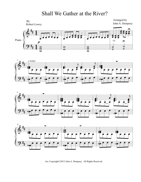 Shall We Gather At The River Piano Solo Page 2