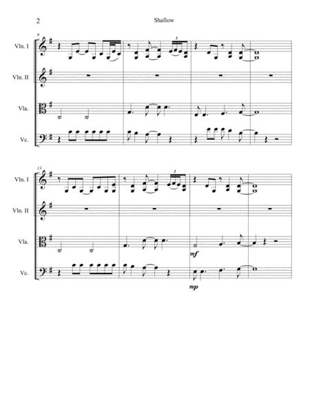 Shallow From A Star Is Born By Lady Gaga Arranged For String Quartet Page 2