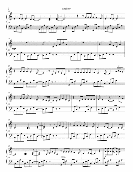 Shallow In C For Early Intermediate Piano No Black Notes Page 2