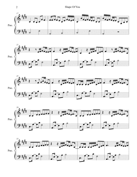 Shape Of You Easy Piano Page 2