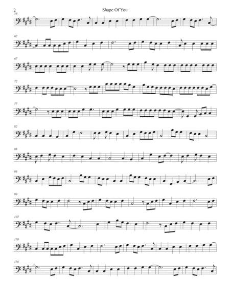 Shape Of You Original Key Cello Page 2