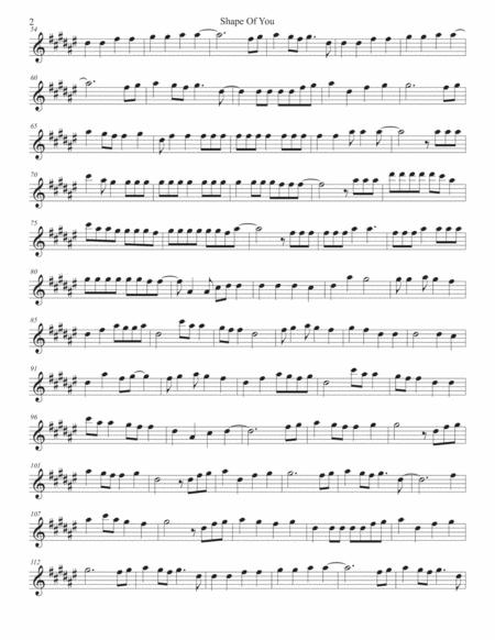 Shape Of You Original Key Clarinet Page 2