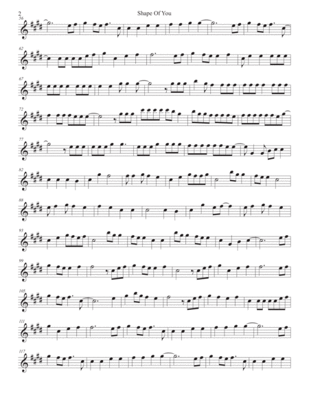 Shape Of You Original Key Flute Page 2