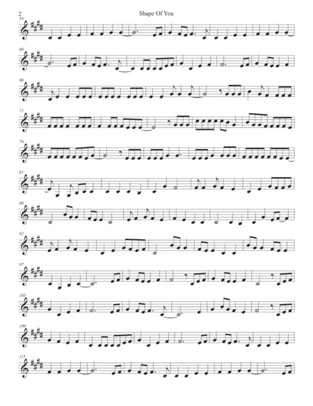 Shape Of You Original Key Violin Page 2