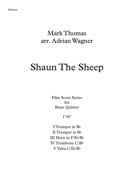 Shaun The Sheep Brass Quintet Arr Adrian Wagner Page 2