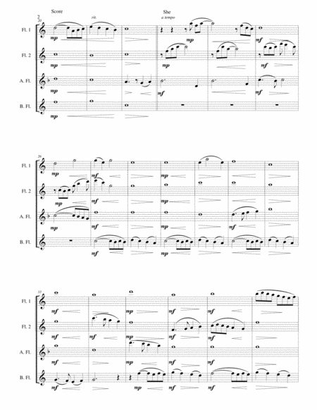 She Charles Aznavour For Flute Quartet Page 2