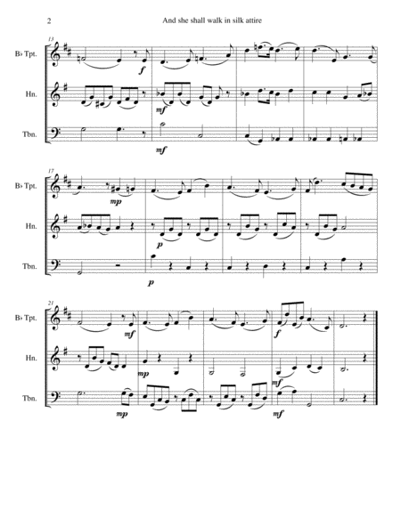 She Shall Walk In Silk Attire For Brass Trio Trumpet Horn Trombone Page 2