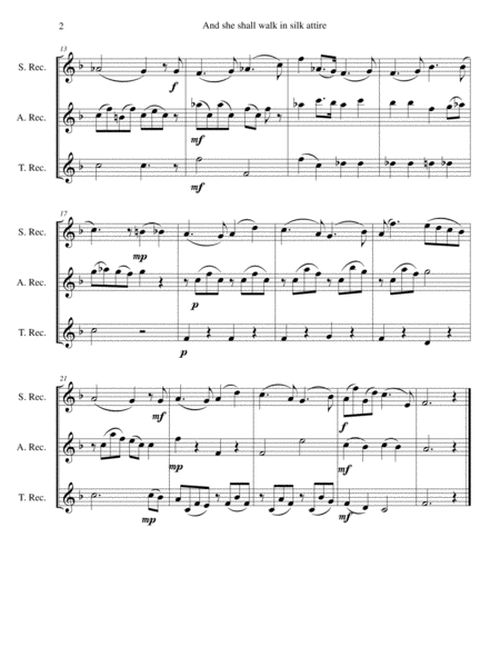 She Shall Walk In Silk Attire For Recorder Trio Soprano Alto Tenor Page 2