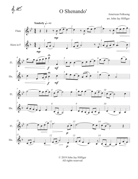 Shenandoah For Flute And Horn Page 2
