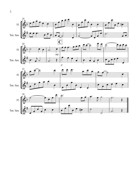 Shenandoah For Flute And Tenor Saxophone Duet Page 2