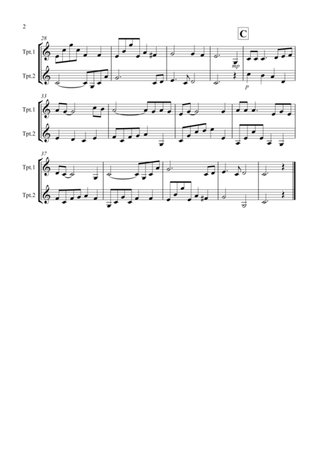 Shenandoah For Trumpet Duet Page 2