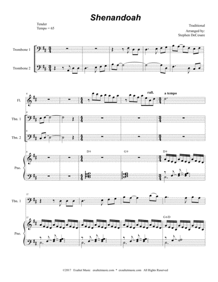 Shenandoah Trombone Duet Page 2