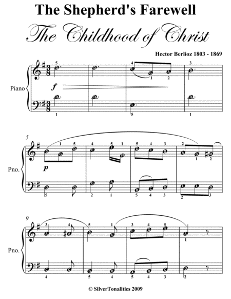 Shepherds Farewell The Childhood Of Christ Easy Piano Sheet Music Page 2