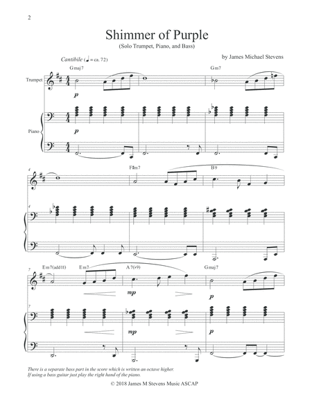 Shimmer Of Purple Trumpet Piano Bass Page 2