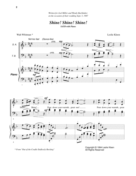 Shine Shine Shine For Satb Voices And Piano Page 2