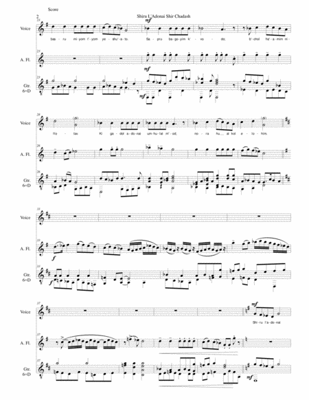 Shiru L Adonai Shir Chadash O Sing Unto The Lord A New Song Psalm 96 Verses 1 4 For Soprano Alto Flute And Classical Guitar Page 2