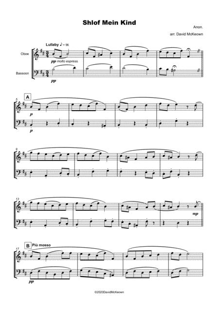 Shlof Mein Kind Jewish Lullaby For Oboe And Bassoon Duet Page 2