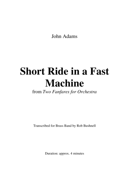 Short Ride In A Fast Machine From Two Fanfares For Orchestra John Adams Brass Band Page 2