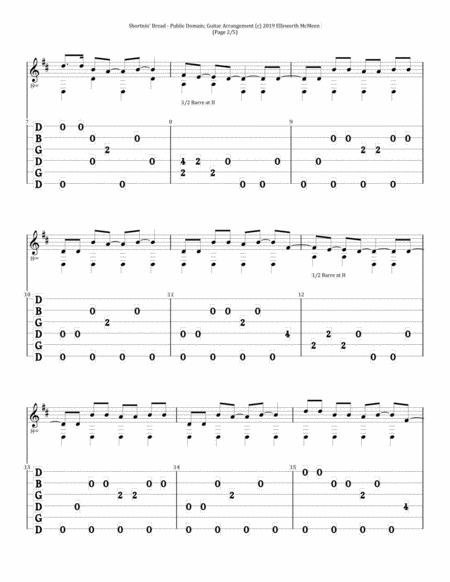 Shortnin Bread For Fingerstyle Guitar Tuned Open G Dgdgbd Page 2