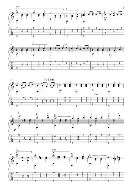 Shostakovich Waltz 2 Guitar Solo Page 2