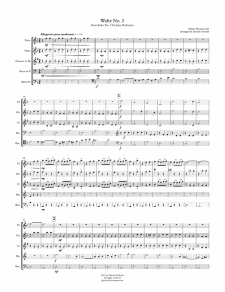 Shostakovitch Waltz No 2 From Jazz Suite For Woodwind Quintet Page 2