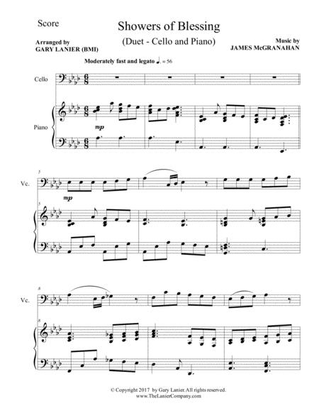 Showers Of Blessing Duet Cello Piano With Score Part Page 2