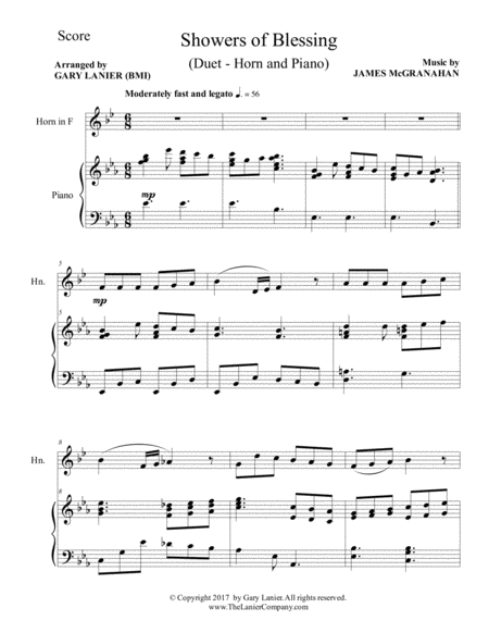 Showers Of Blessing Duet Horn In F Piano With Score Part Page 2