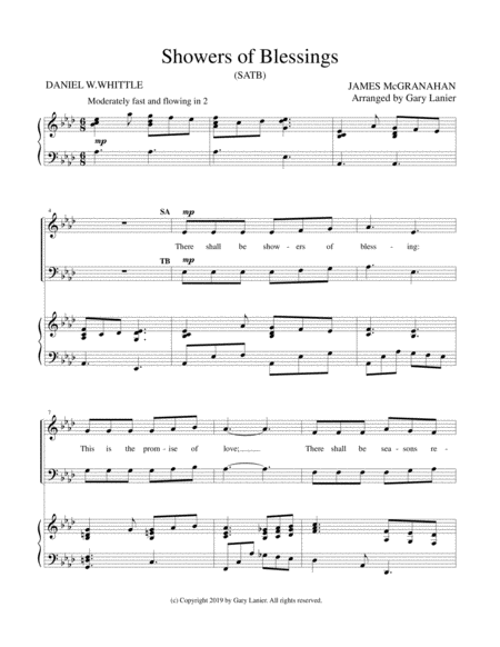 Showers Of Blessing Satb Choir With Piano Accompaniment Page 2