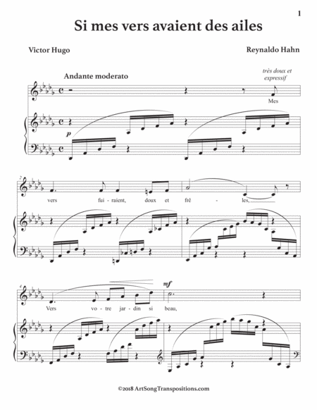 Si Mes Vers Avaient Des Ailes In 3 Low Keys D Flat C B Major Page 2