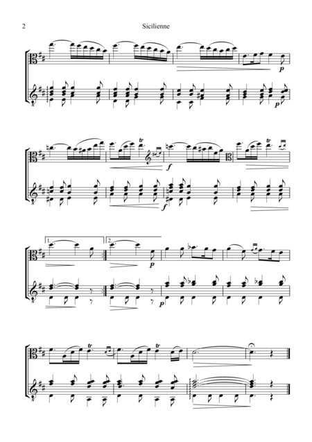 Sicilano For Viola And Guitar Page 2