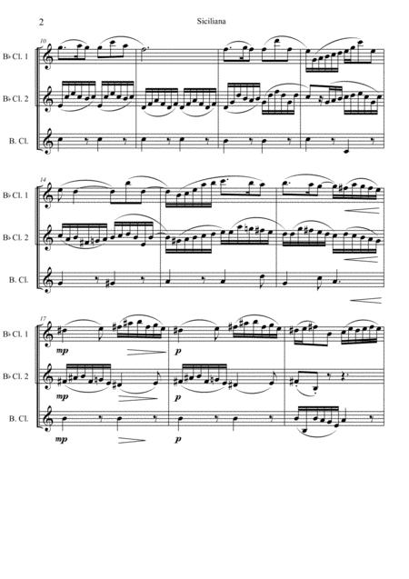 Siciliana For Clarinet Trio Page 2