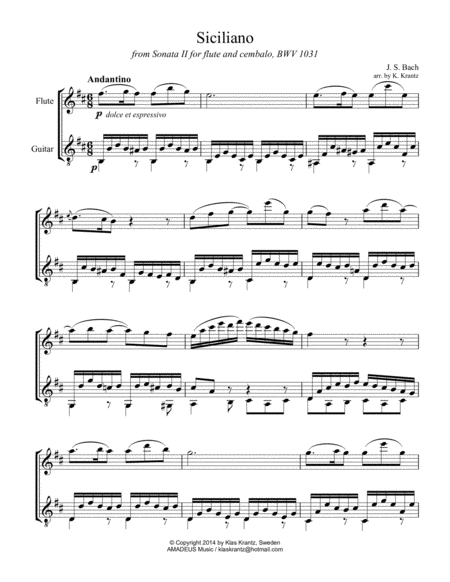 Siciliano Bwv 1031 B Minor For Flute And Guitar Page 2