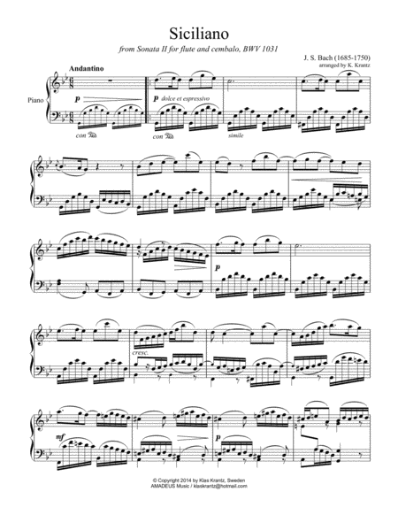 Siciliano Bwv 1031 For Piano Solo Page 2