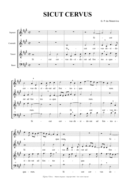 Sicut Cervus Coro Satb Palestrina Pdf Files With Embedded Mp3 Files Of The Individual Parts Page 2