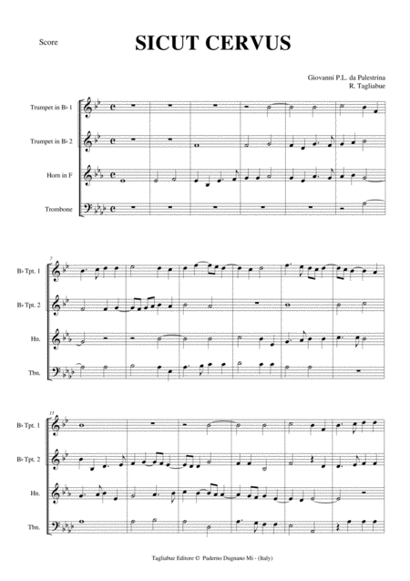 Sicut Cervus For Brass Quartet With Parts Page 2