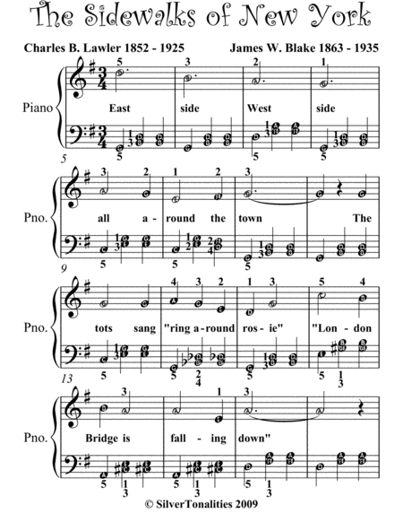 Sidewalks Of New York Easy Piano Sheet Music Page 2