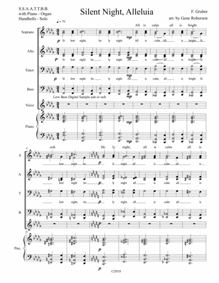 Silent Night Alleluia For Advanced Choir With Solo Page 2