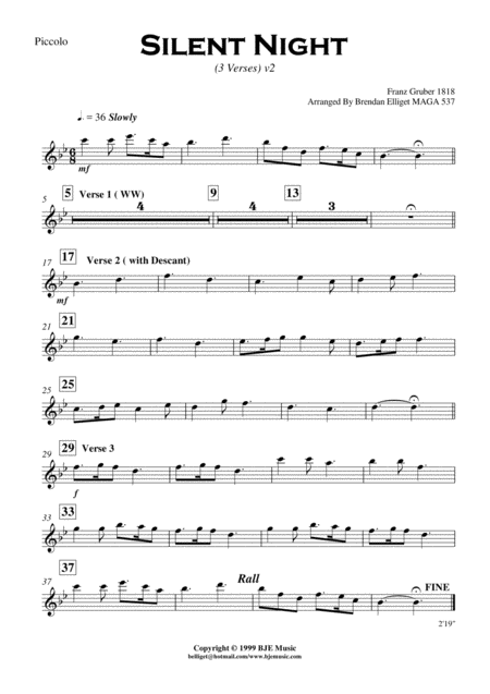 Silent Night Christmas Concert Band Orchestra Score And Parts Pdf Page 2