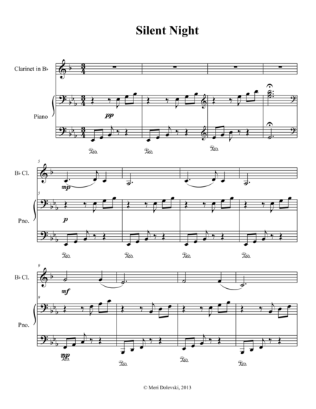 Silent Night Clarinet Piano Page 2