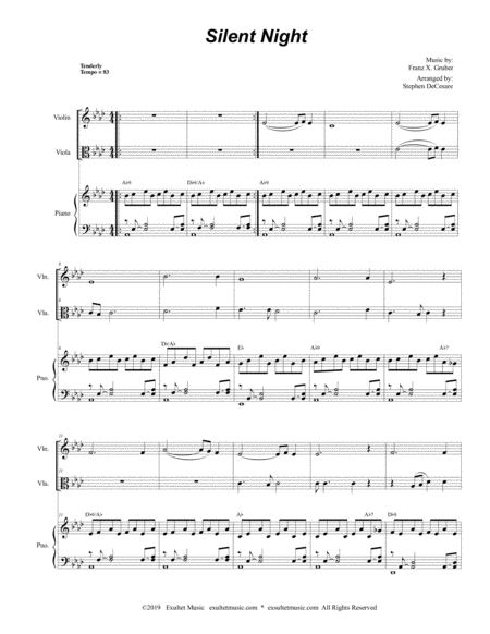 Silent Night Duet For Violin And Viola Alternate Version Page 2