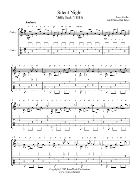 Silent Night Easy Guitar Solo With Tab Page 2