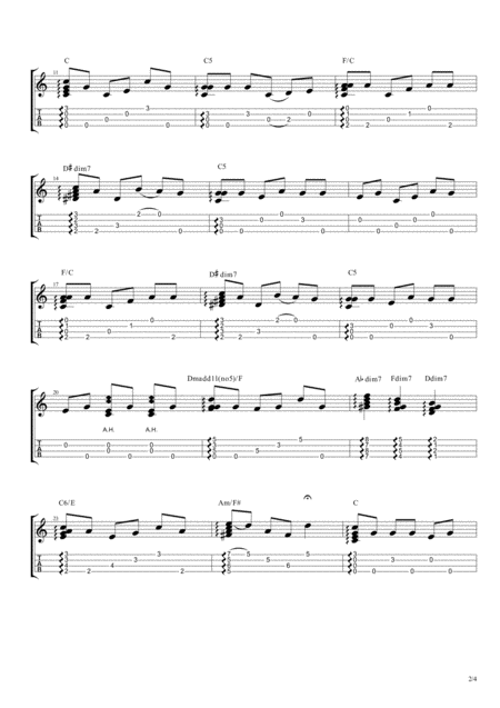 Silent Night Fingerstyle Ukulele Solo Page 2