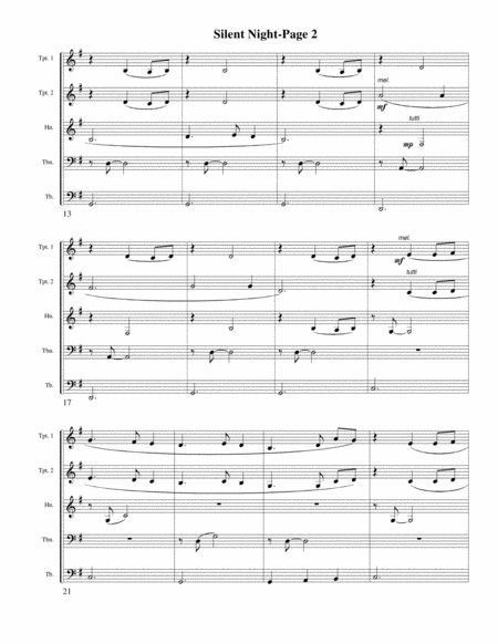 Silent Night For Brass Quintet Page 2